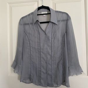 DressBarn Sheer Button Down Blouse